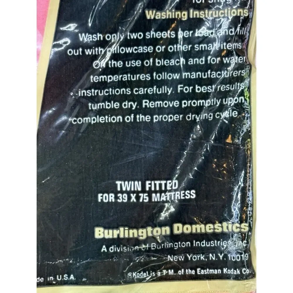 VTG Burlington House Never Iron Twin Fitted Sheet NOS Mod Floral Flowers 1960s